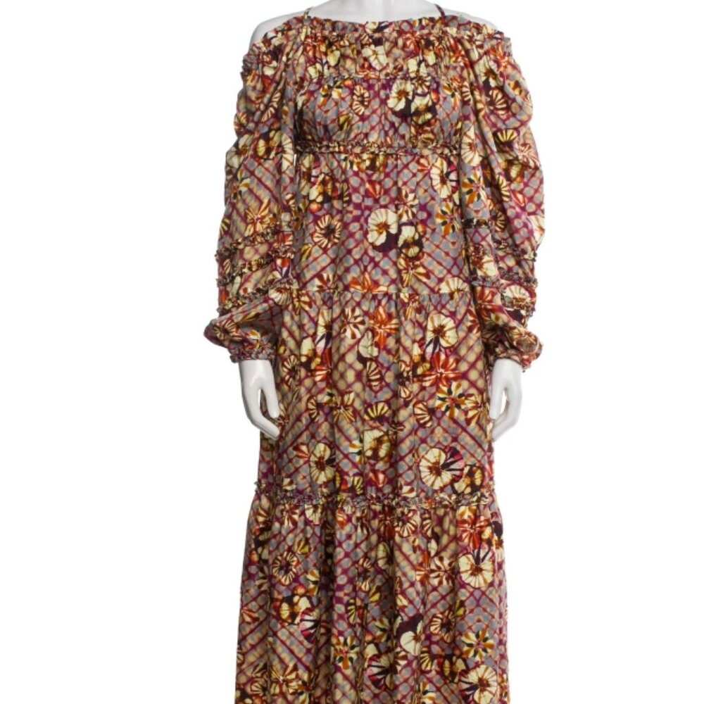 NWOT ULLA JOHNSON Anastasia Silk Twill Midi Gown Dress in Pansy XS $950 - Picture 14 of 16